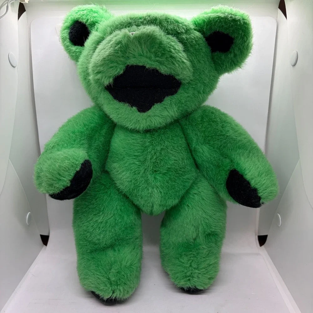 Vintage 90s Grateful Dead Steven Smith Stuffed Animal Green Jointed Plush Bear